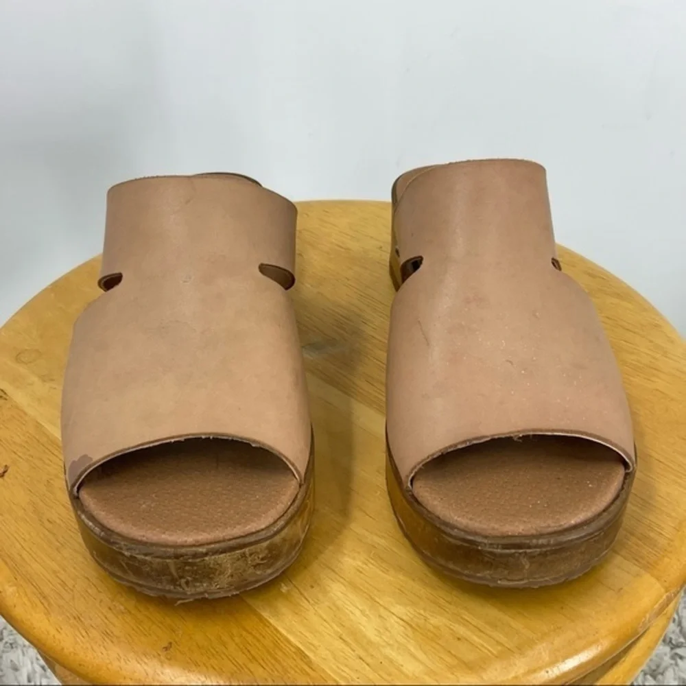 KDB Kelsi dagger leather wood platform sandal 7